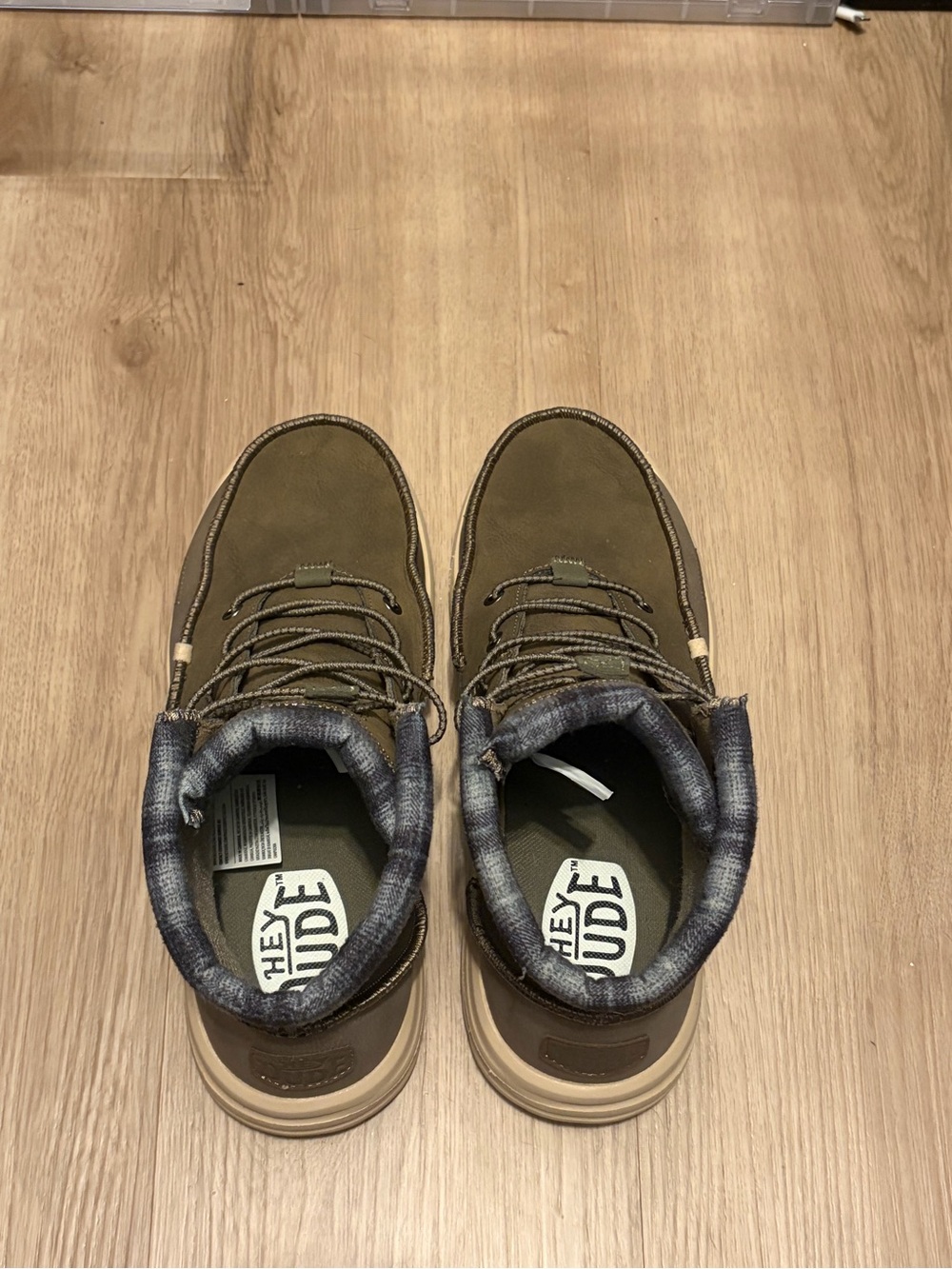 Men's Hey Dude Olive High-Top Casual Boots - Picture 3 of 3